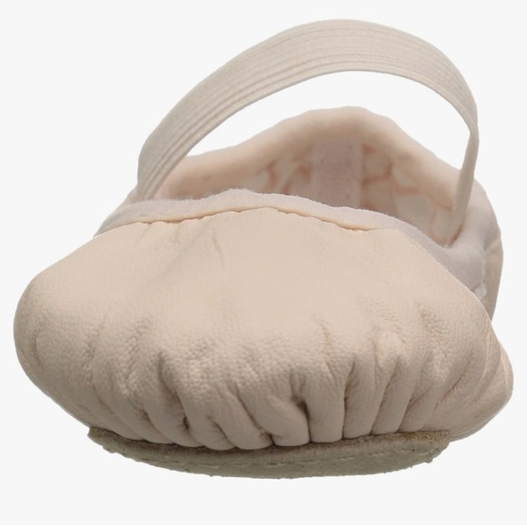 Cream Leather Flats with Elastic Strap and Rounded Toe - Picture 2 of 6